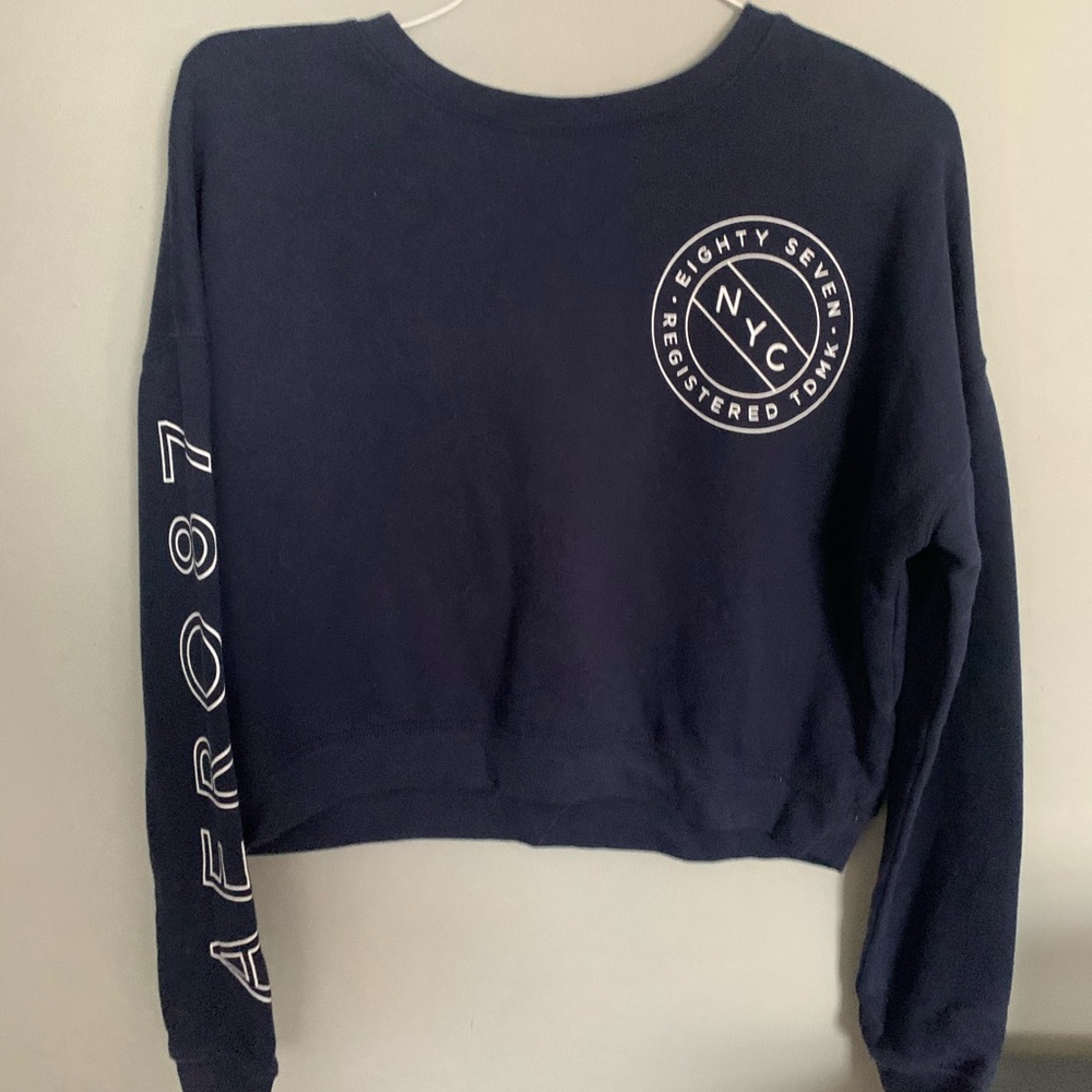 DARK BLUE AEROPOSTALE CROP SWEATSHIRT